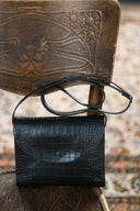 Torba listonoszka czarny krokodyl