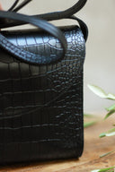 Torba listonoszka czarny krokodyl
