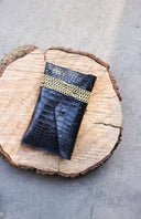 Schwarze Mehrzweck-Clutch aus Krokodilleder