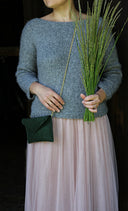 Green suede multi-purpose clutch bag