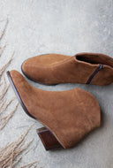 Stiefeletten mit Reißverschluss, braun Cigaro Veloursleder/ braune Sohle