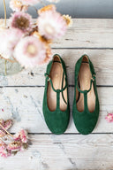 Lotta grüne Wildleder-Ballerinas