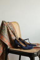Astrid marineblaue Wildlederpumps 