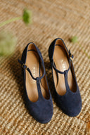 Obcasy Greta granatowy zamsz