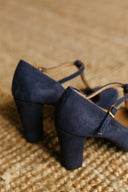 Obcasy Greta granatowy zamsz