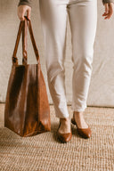 Torba shopper brąz krokodyl