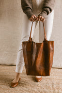 Torba shopper brąz krokodyl