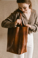 Torba shopper brąz krokodyl