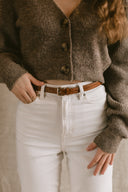 Pasek brąz krokodyl